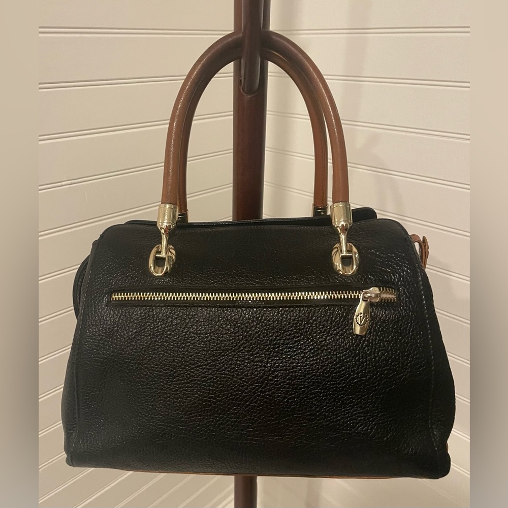 Valentina Italia Black and Tan Handbag
